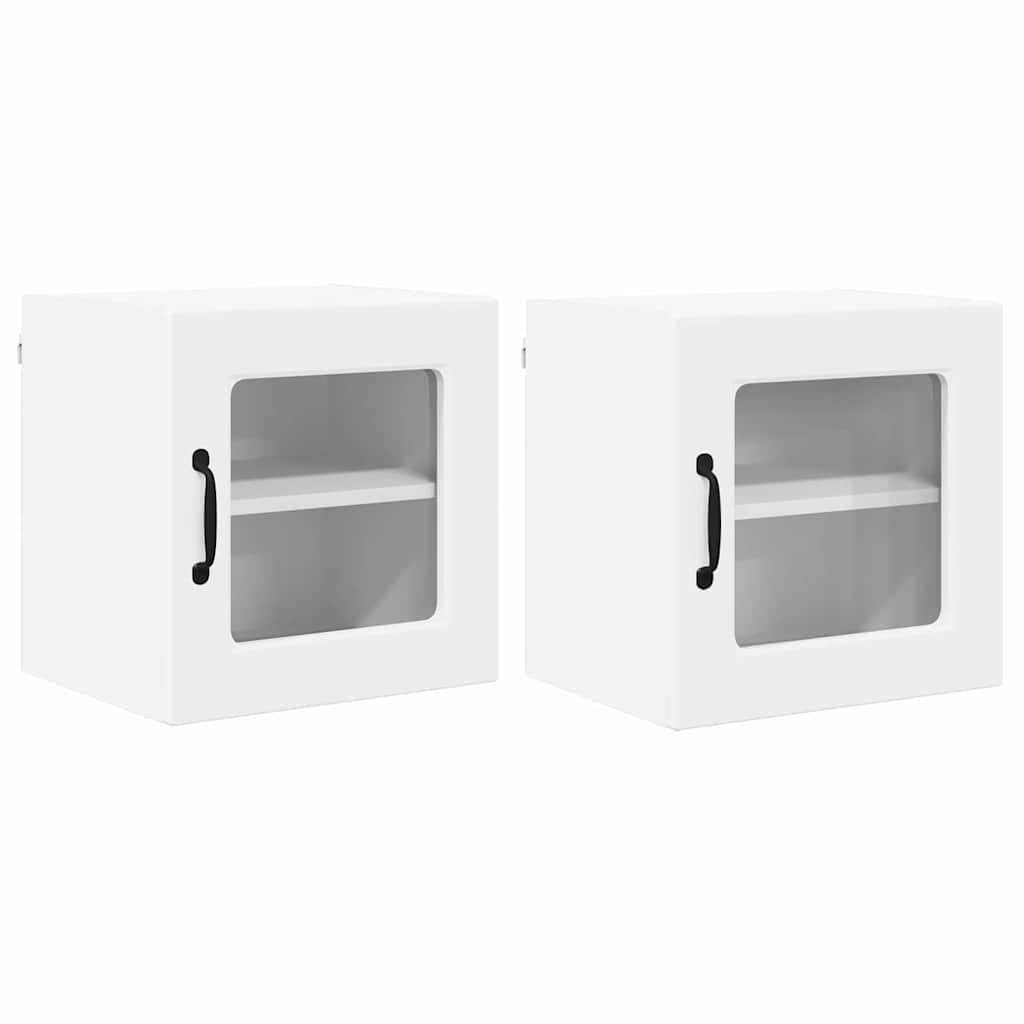 Vegghylle PORTO 2 pcs Hvit 40 x 31 x 40 cm Konstruert tre