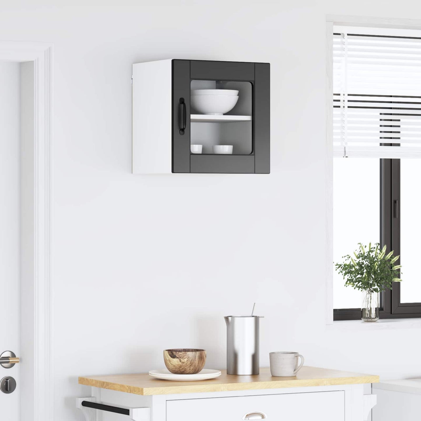 Vegghylle PORTO Svart 40 x 31 x 40 cm Konstruert tre