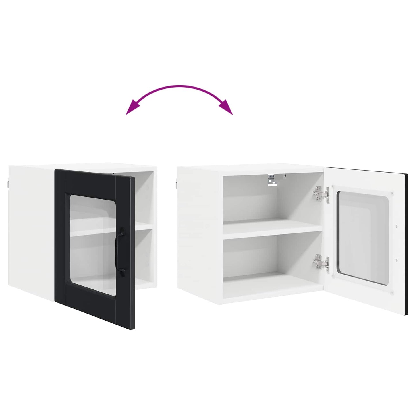 Vegghylle PORTO Svart 40 x 31 x 40 cm Konstruert tre