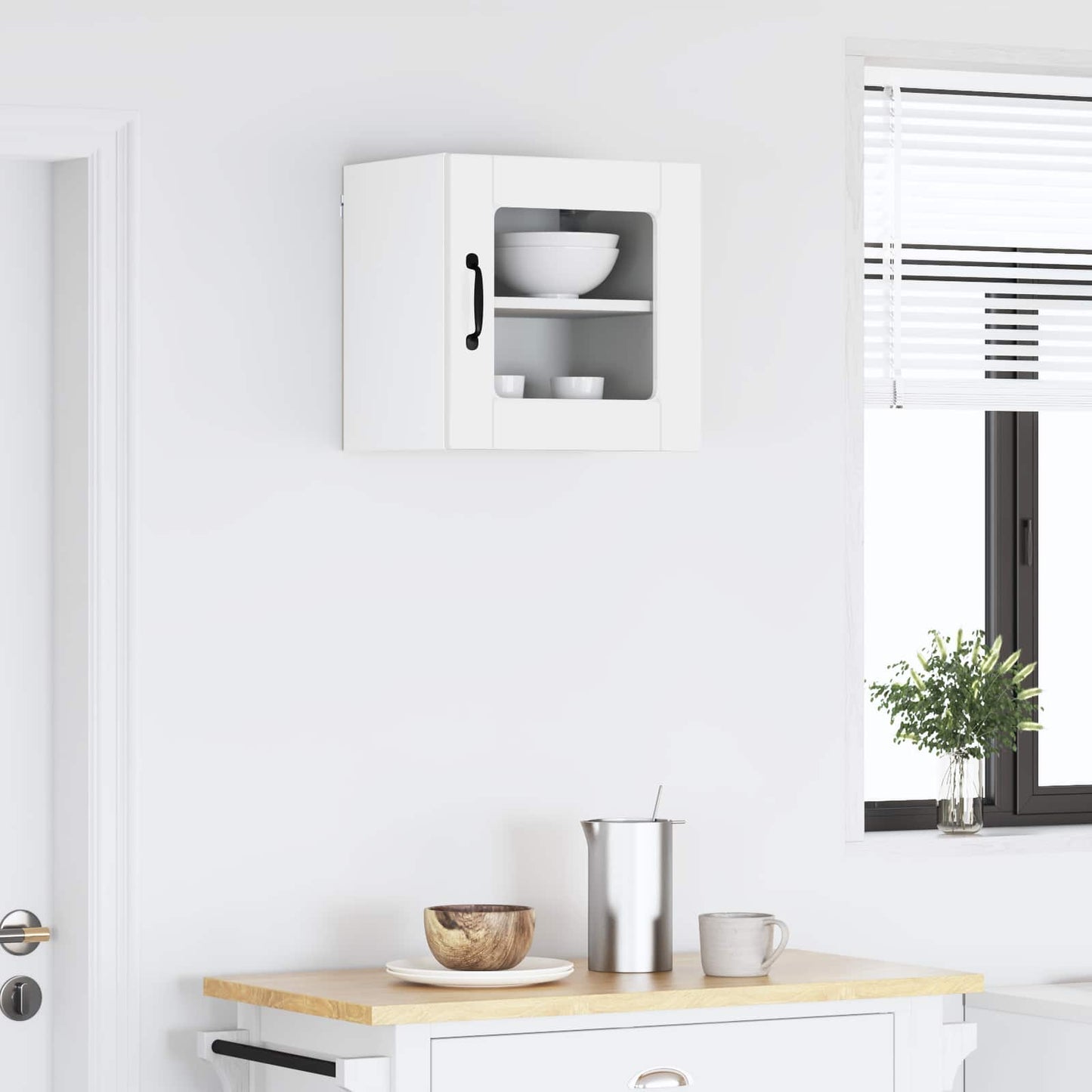 Vegghylle PORTO Høyglanset hvit 40 x 31 x 40 cm Konstruert tre
