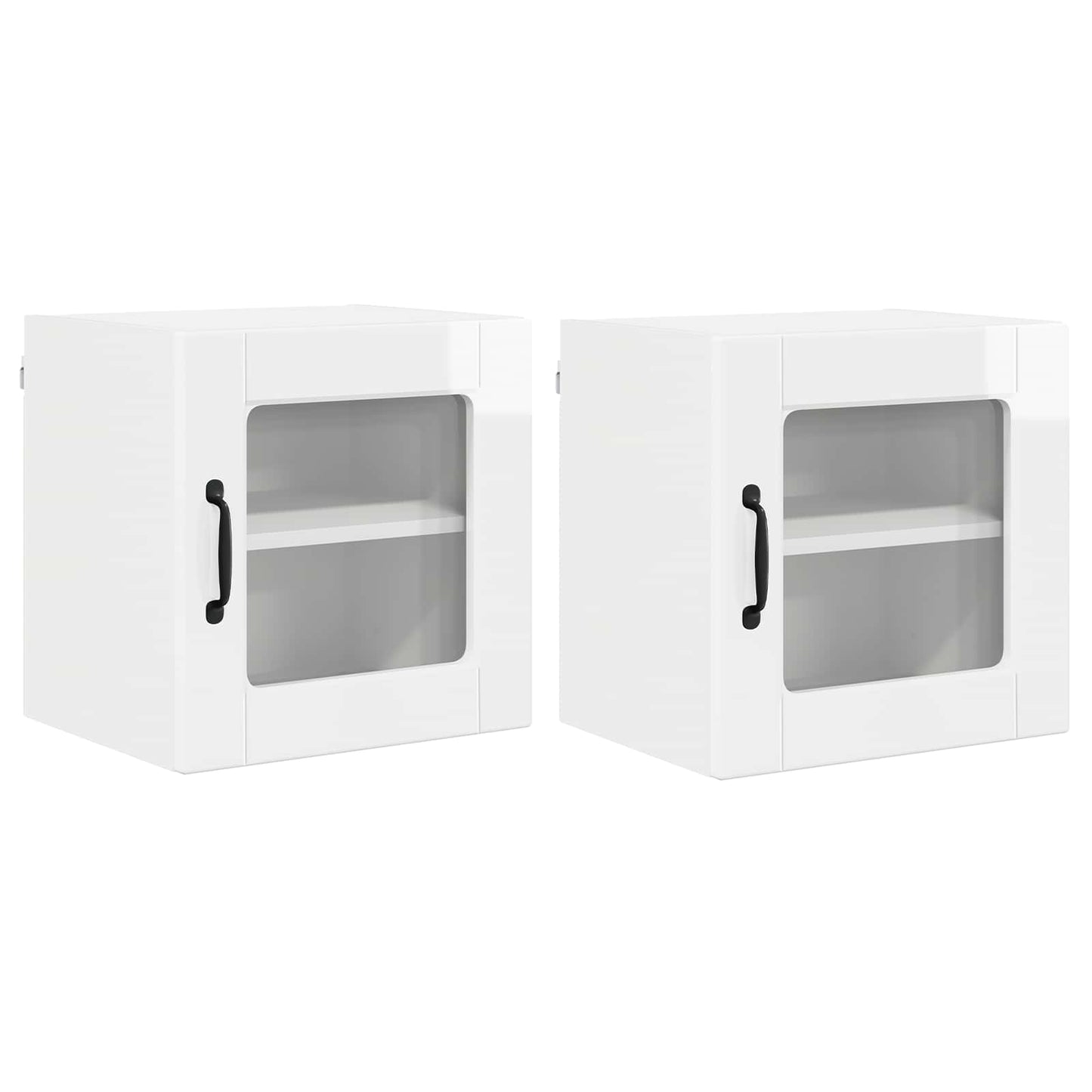 Vegghylle PORTO 2 pcs Høyglanset hvit 40 x 31 x 40 cm