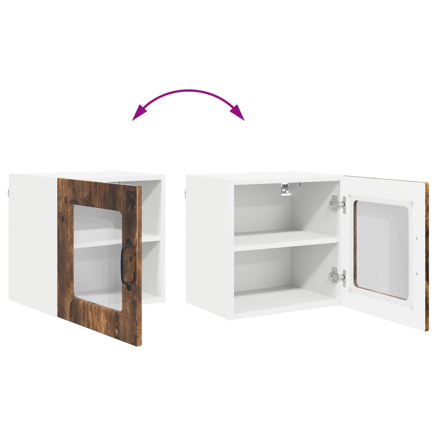 Vegghylle PORTO Røkt eik 40 x 31 x 40 cm Konstruert tre