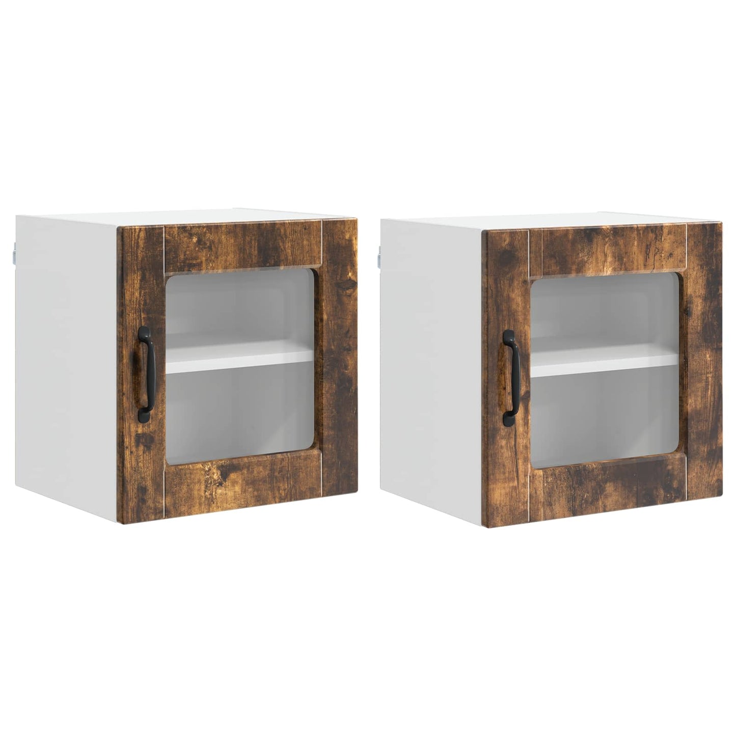 Veggglasskap PORTO 2 pcs Røkt eik 40 x 31 x 40 cm