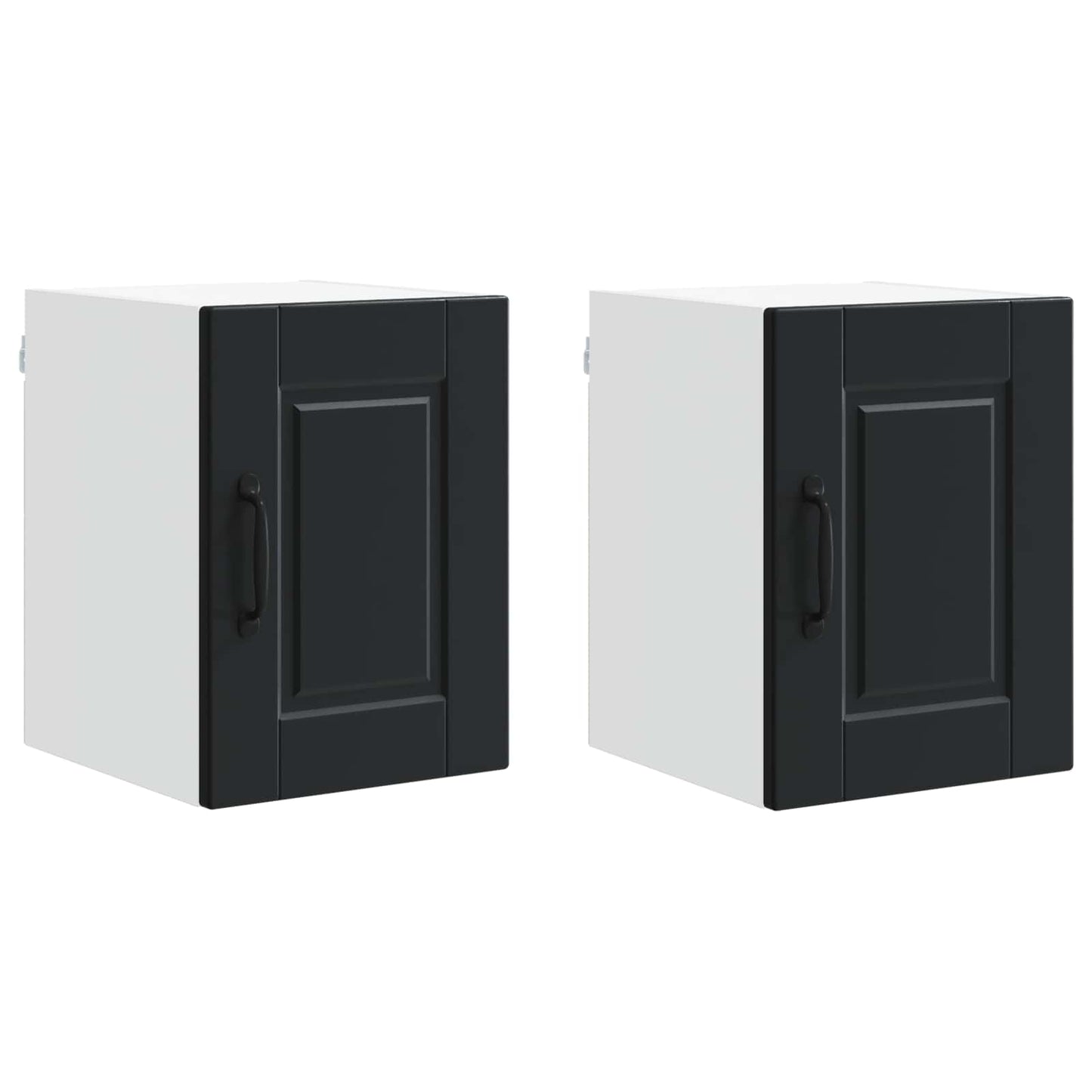 Veggskap 2 pcs Svart 30 x 31 x 40 cm Konstruert tre
