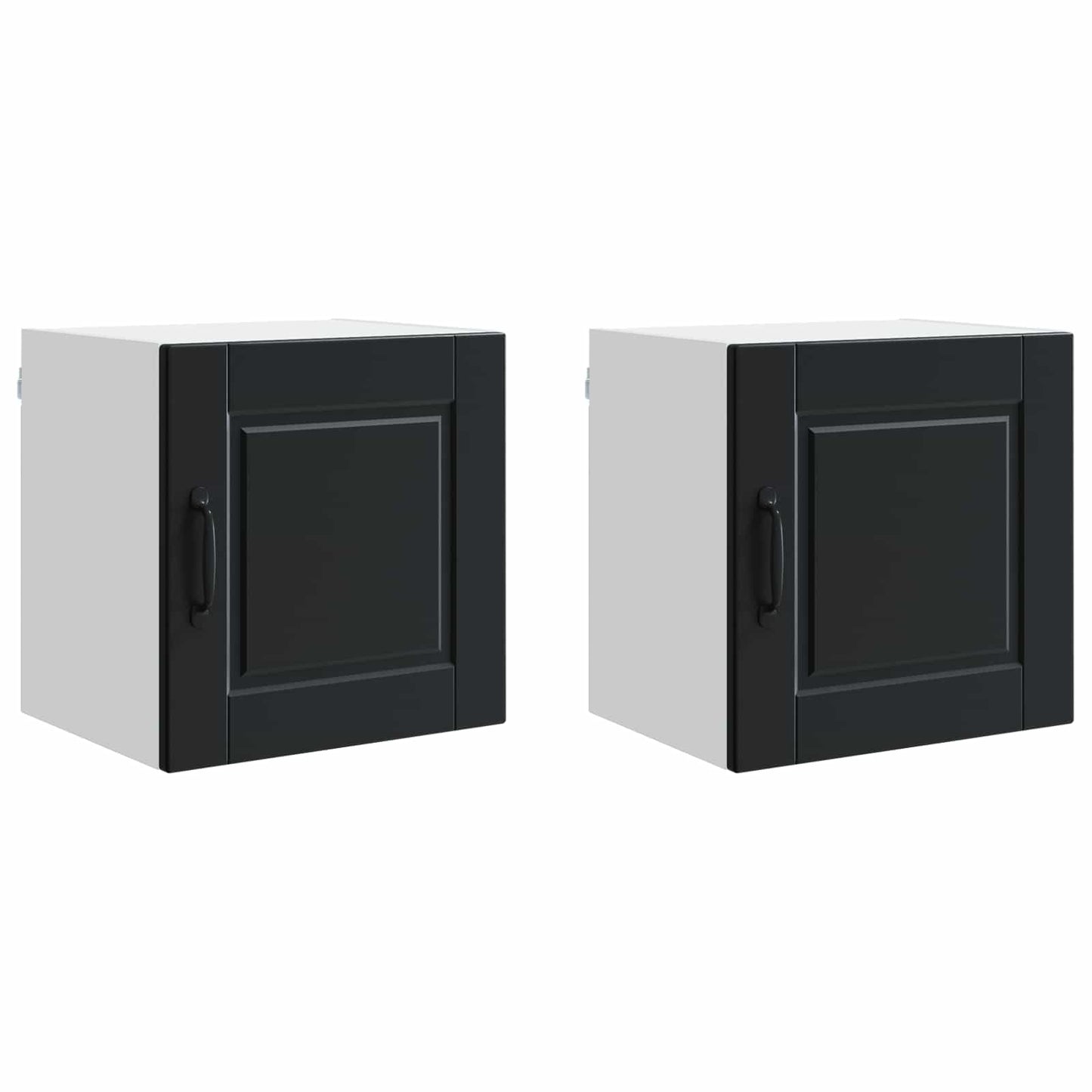 Veggskap PORTO 2 pcs Svart 40 x 31 x 40 cm Konstruert tre