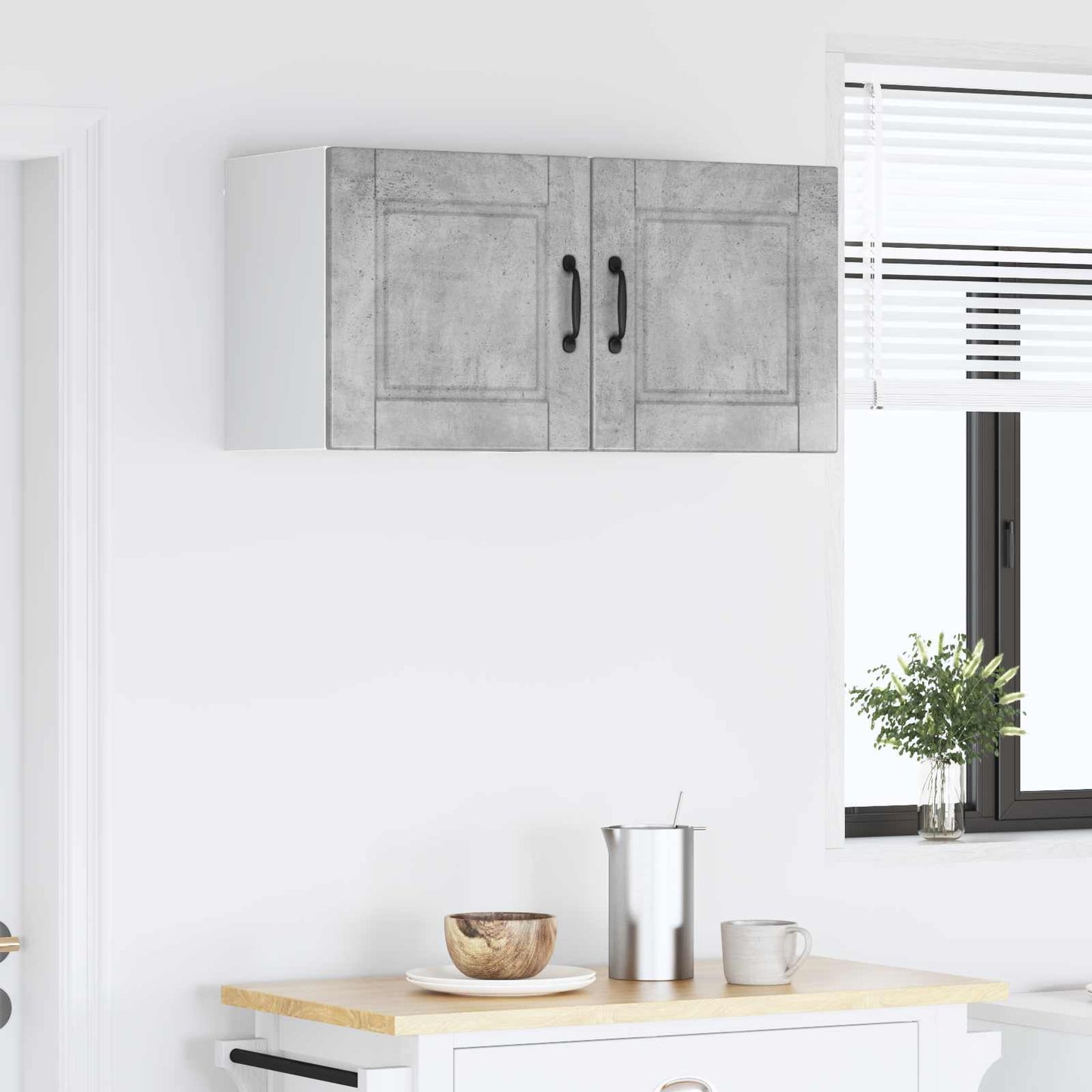 Veggskap PORTO 2 pcs Betonggrå 40 x 31 x 40 cm Konstruert tre