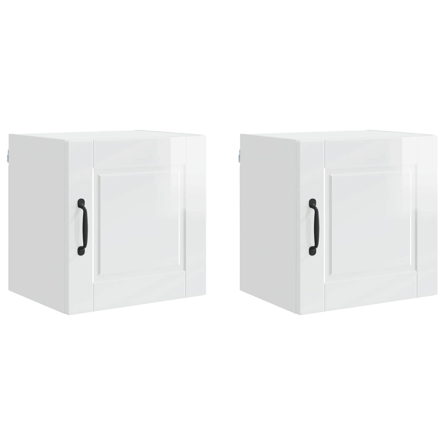Veggskap PORTO 2 pcs Høyglanset hvit 40 x 31 x 40 cm