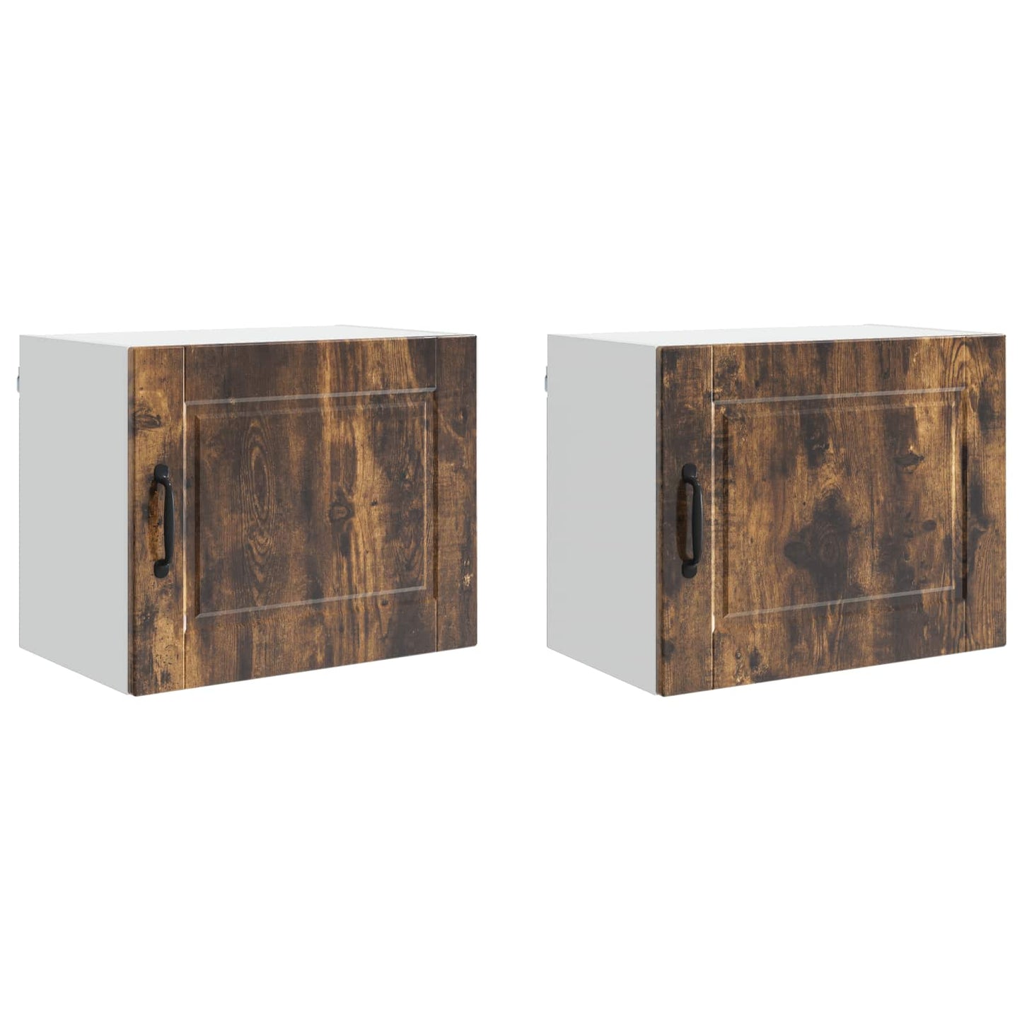 Veggskap PORTO 2 pcs Røkt eik 50 x 31 x 40 cm Konstruert tre