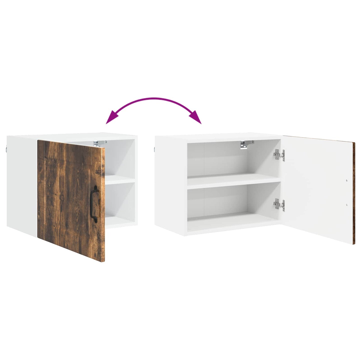 Veggskap PORTO 2 pcs Røkt eik 50 x 31 x 40 cm Konstruert tre