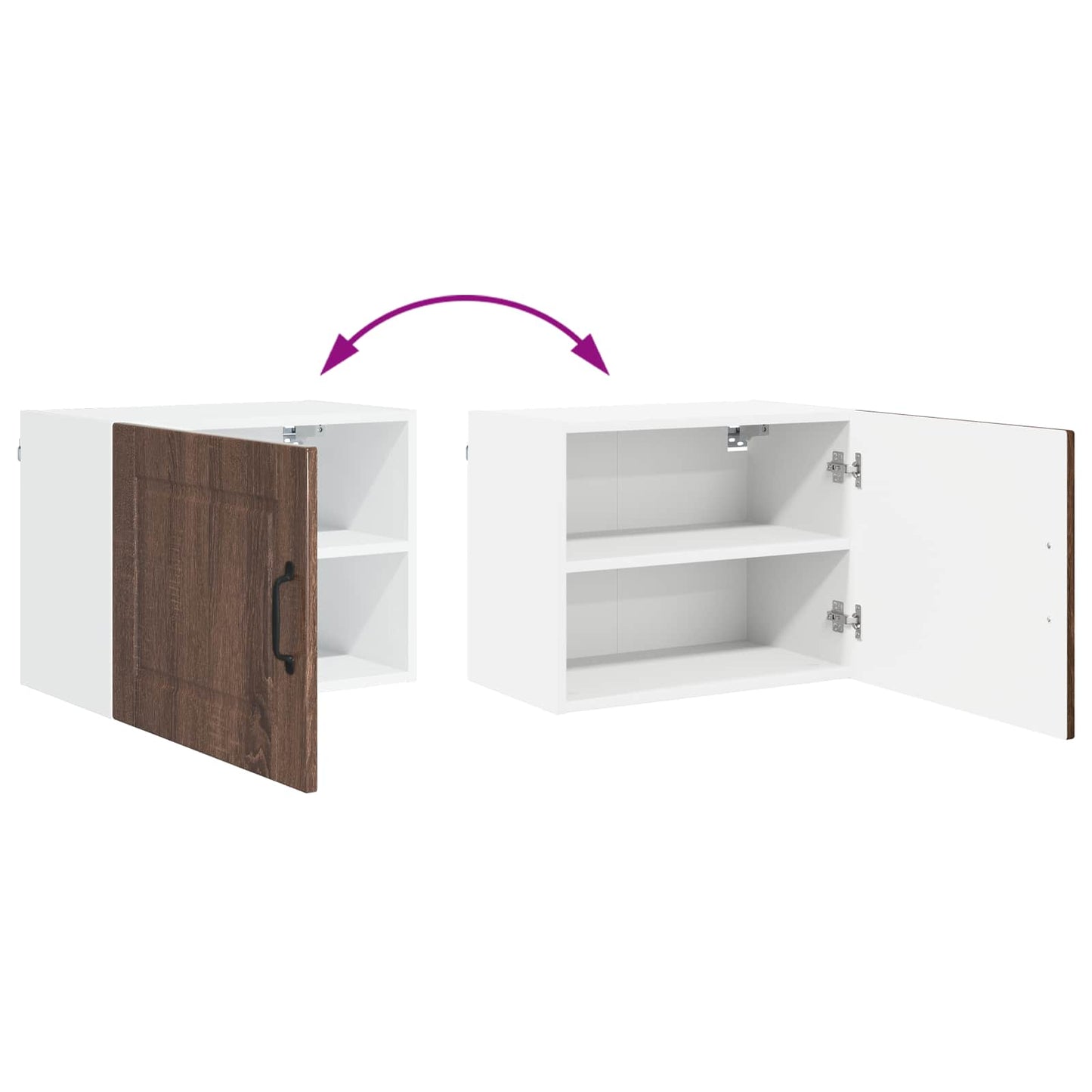 Veggskap PORTO Brun Eik 50 x 31 x 40 cm Konstruert tre