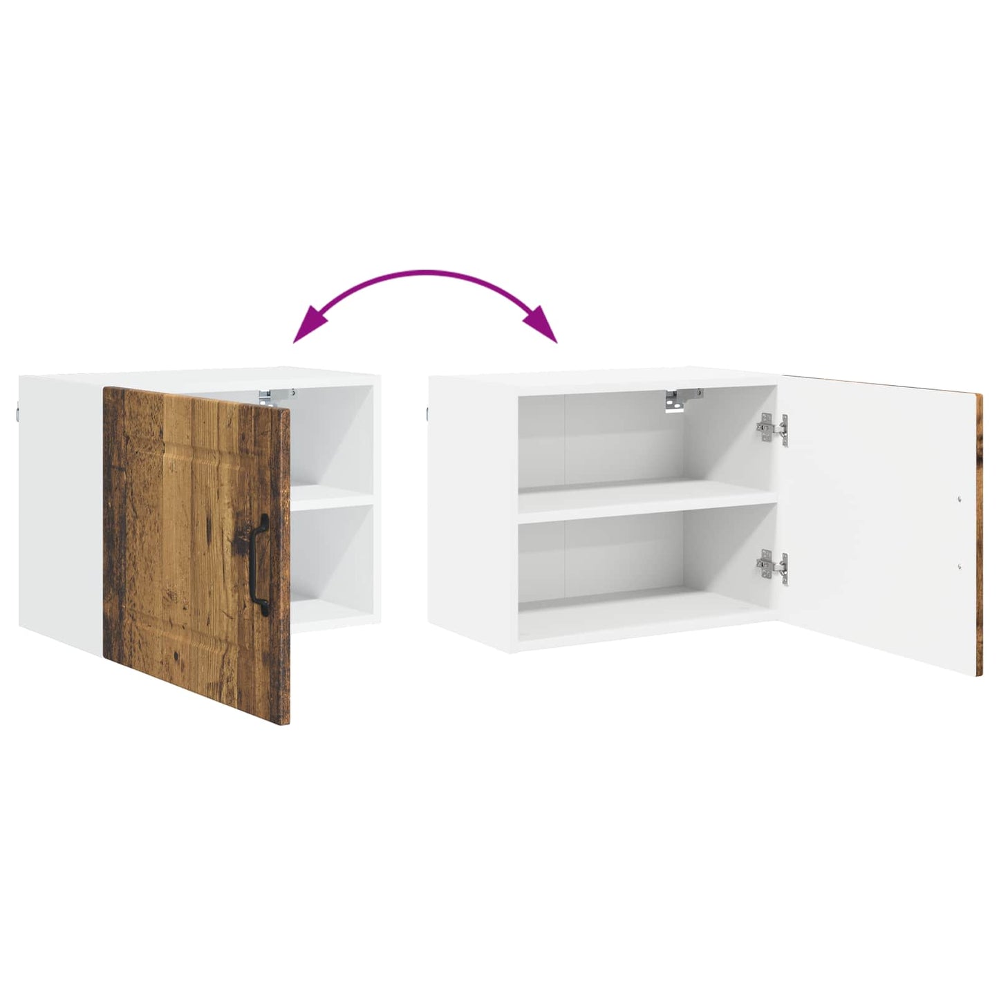 Veggskap PORTO 2 pcs Gammelt tre 50 x 31 x 40 cm Konstruert tre