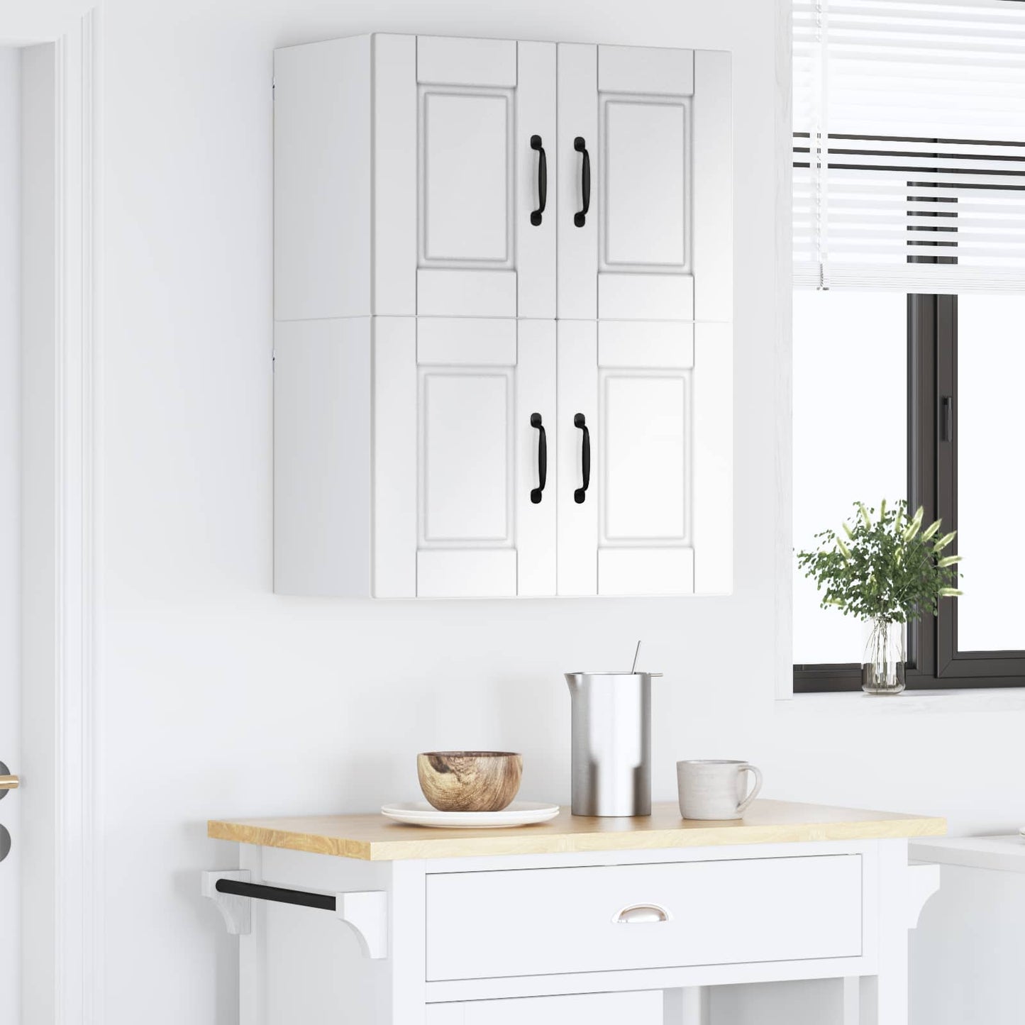 Veggskap PORTO 2 pcs Høyglanset hvit 60 x 31 x 40 cm