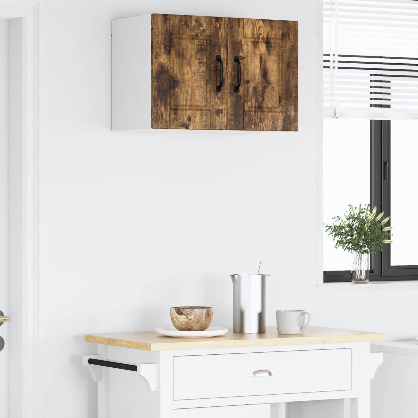 Veggskap PORTO Røkt eik 60 x 31 x 40 cm Konstruert tre