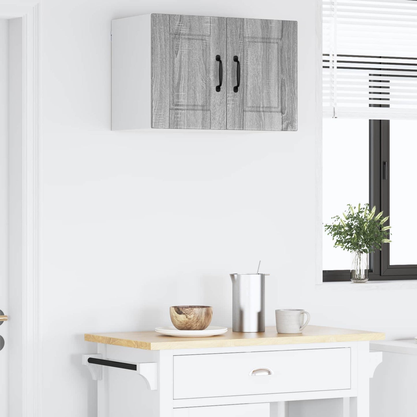 Veggskap PORTO Grå Sonoma 60 x 31 x 40 cm Konstruert tre