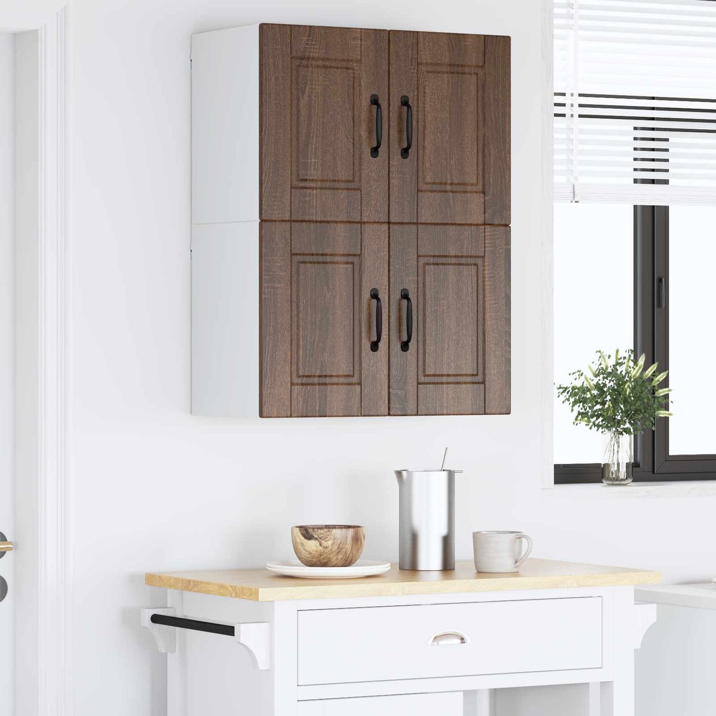 Veggskap PORTO 2 pcs Brun Eik 60 x 31 x 40 cm Konstruert tre