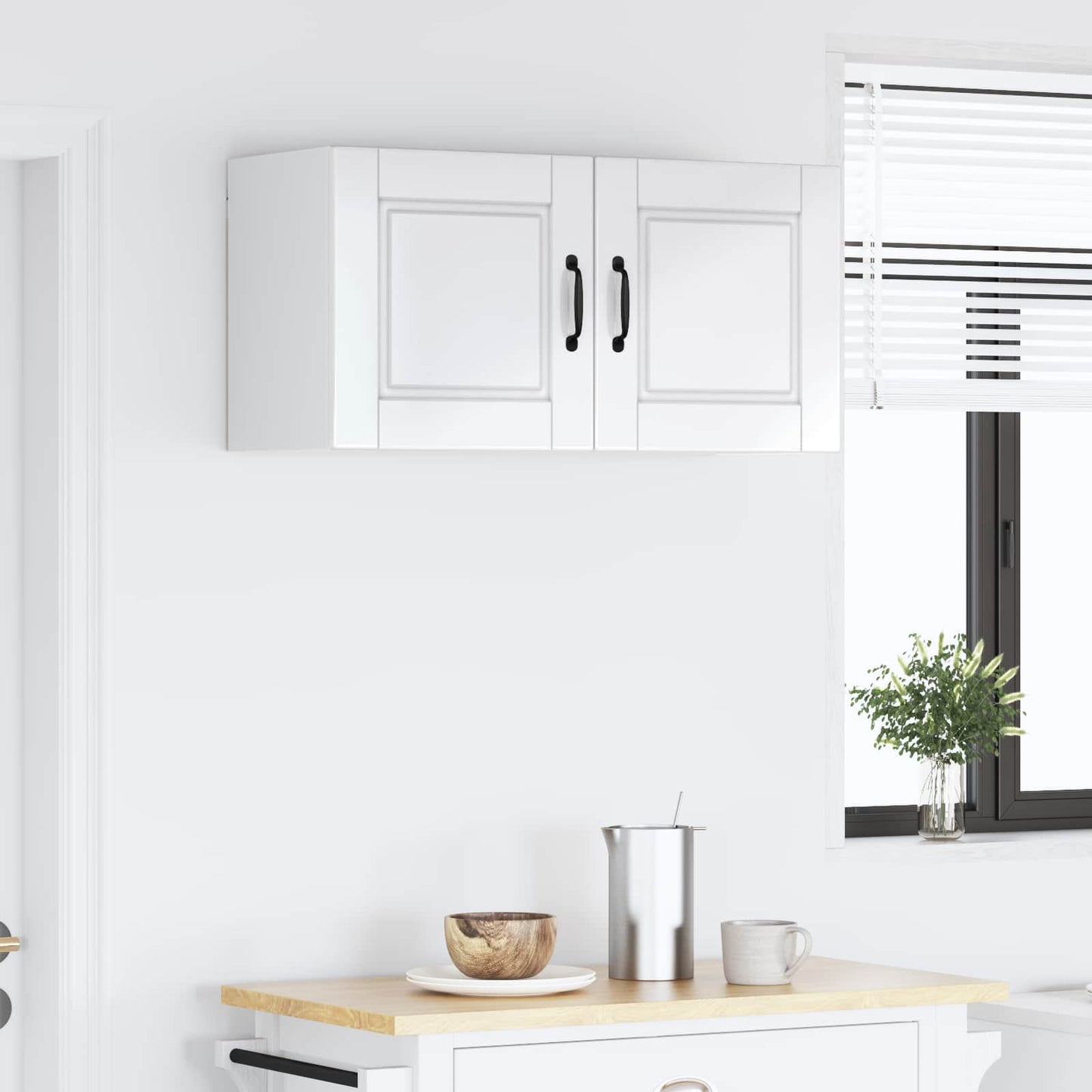 Veggskap PORTO Høyglanset hvit 80 x 31 x 40 cm Konstruert tre