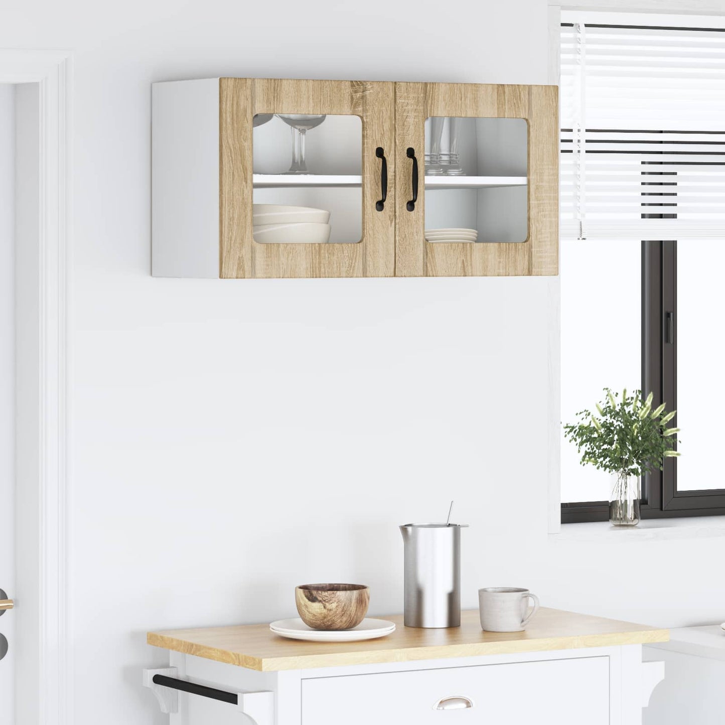 Vegghylle PORTO Sonoma eik 80 x 31 x 40 cm Konstruert tre