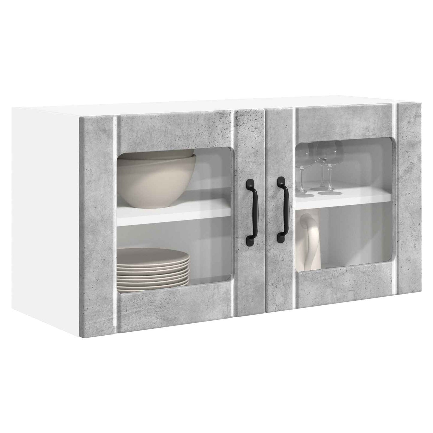Vegghylle PORTO Betonggrå 80 x 31 x 40 cm Konstruert tre