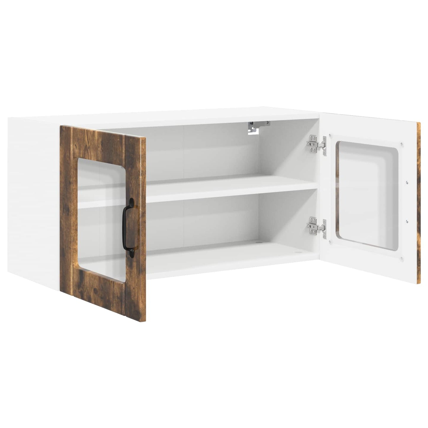 Vegghylle PORTO Røkt eik 80 x 31 x 40 cm Konstruert tre