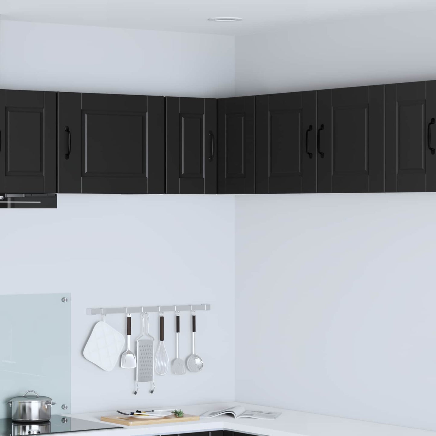Vegghjørneskap PORTO Svart 57 x 57 x 40 cm Konstruert tre