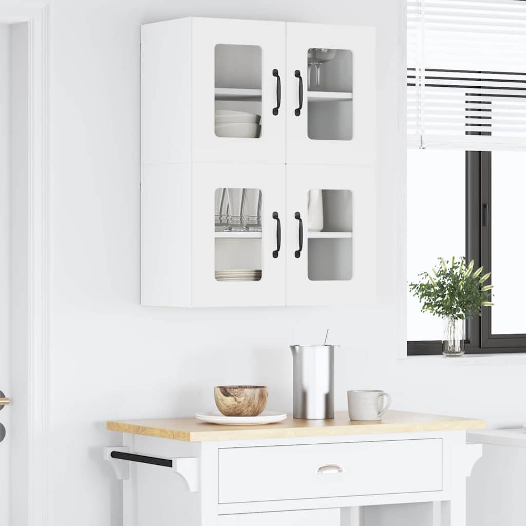 Vegghylle PORTO 2 pcs Hvit 60 x 31 x 40 cm Konstruert tre