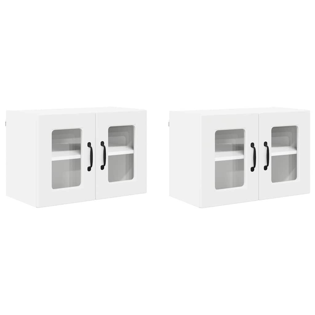 Vegghylle PORTO 2 pcs Hvit 60 x 31 x 40 cm Konstruert tre