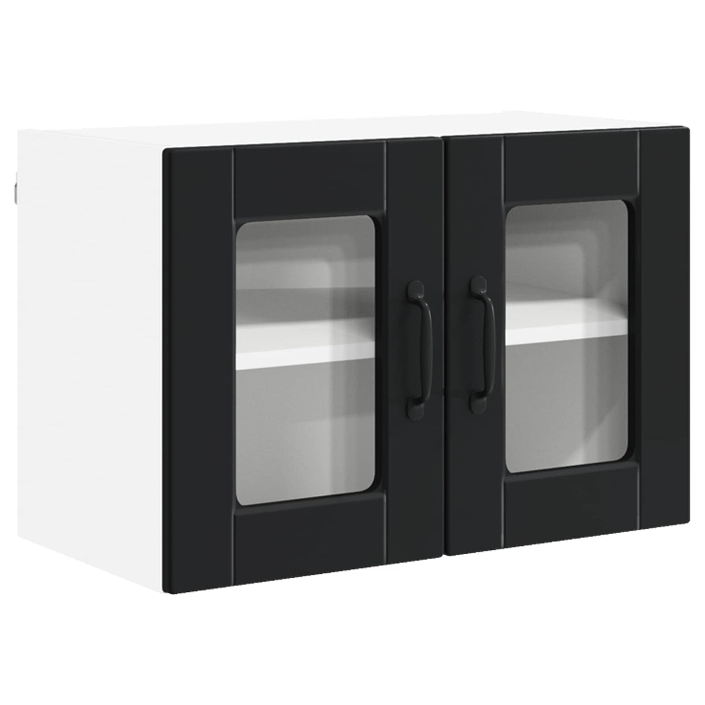 Vegghylle PORTO 2 pcs Svart 60 x 31 x 40 cm Konstruert tre