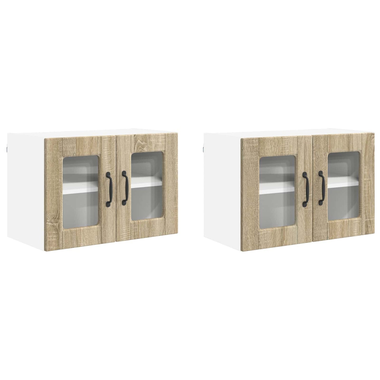Vegghylle PORTO 2 pcs Sonoma eik 60 x 31 x 40 cm Konstruert tre
