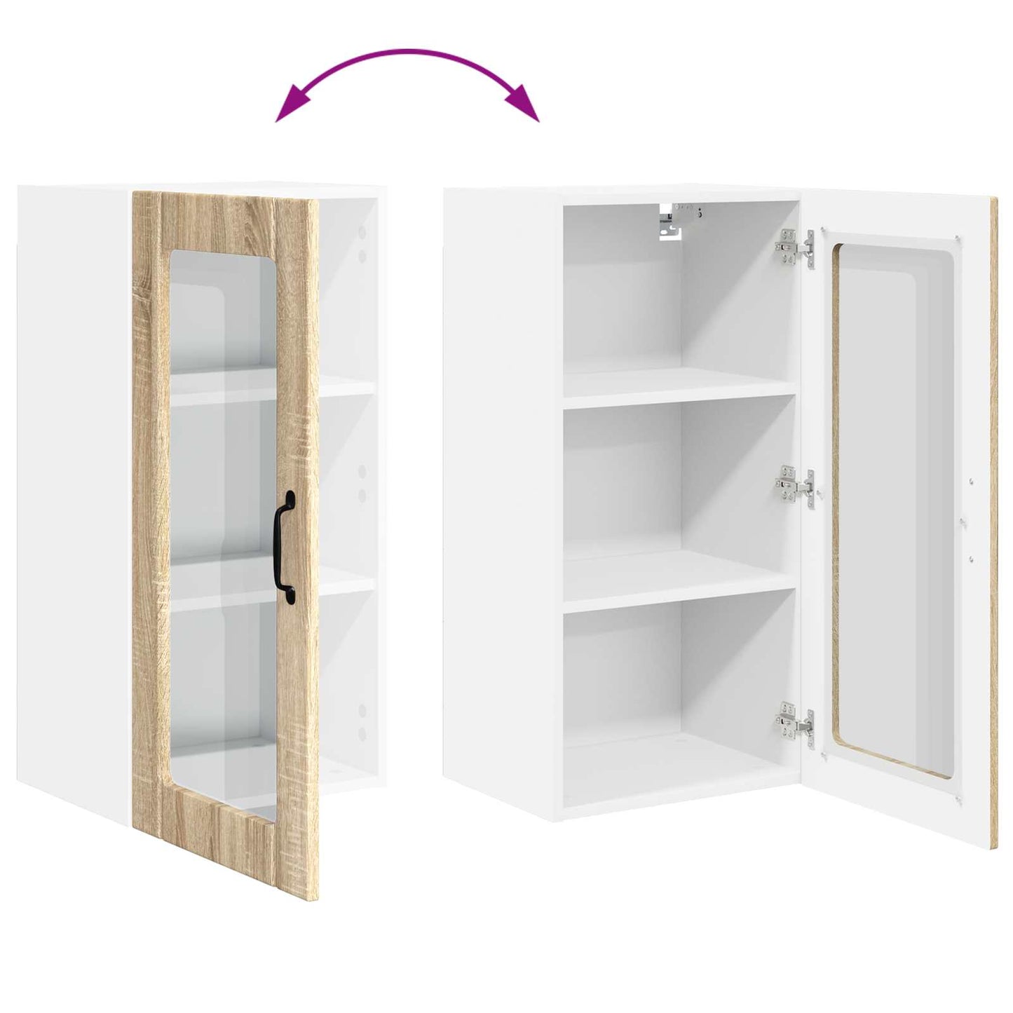 Vegghylle PORTO Sonoma eik 40 x 31 x 80 cm Konstruert tre