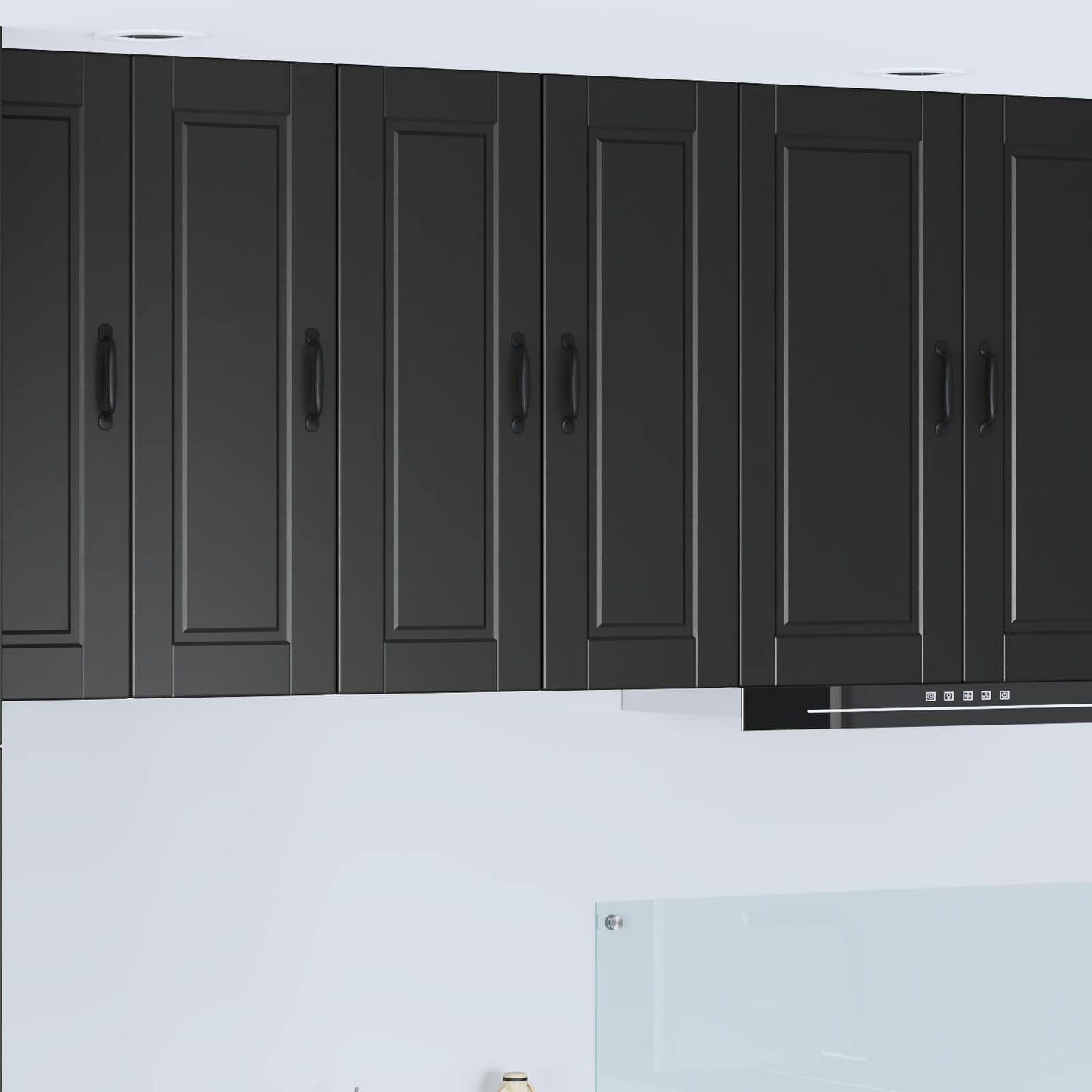 Veggskap PORTO 2 pcs Svart 30 x 31 x 80 cm Konstruert tre