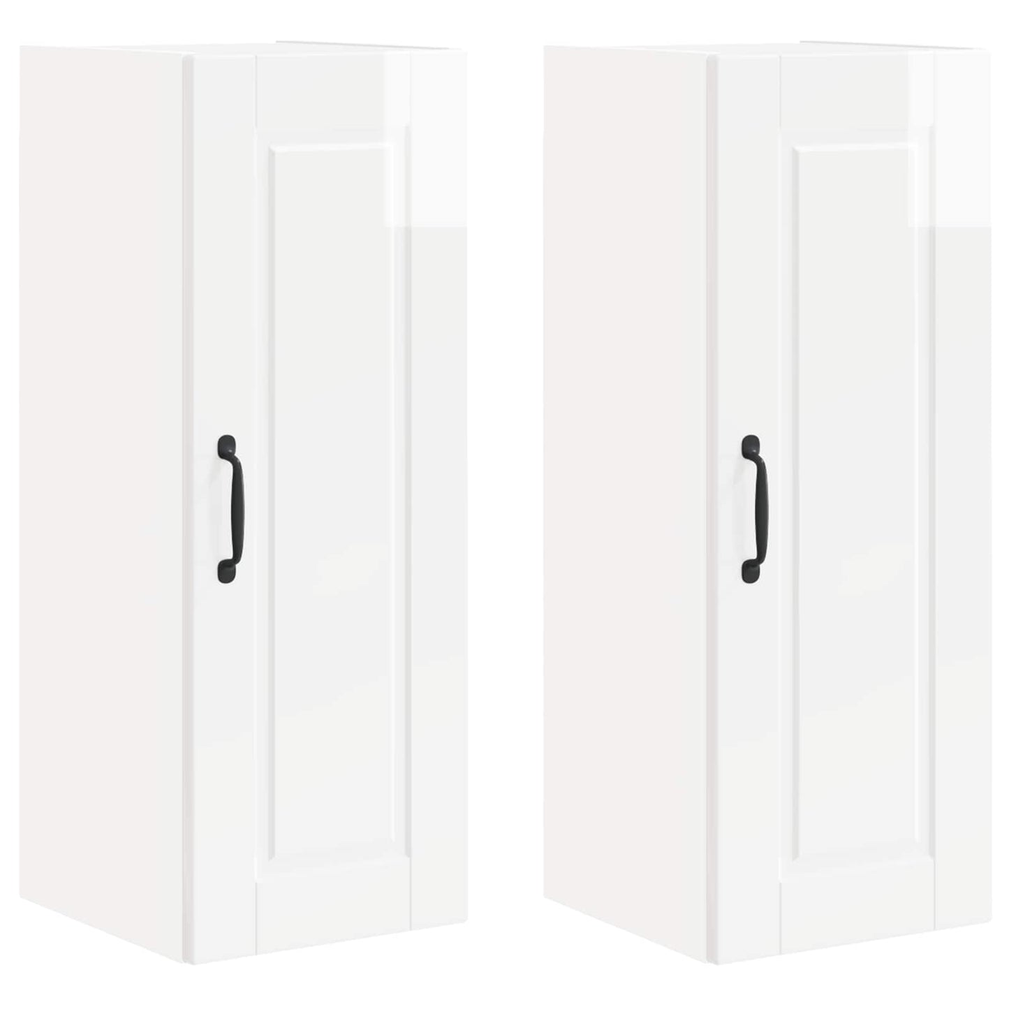 Veggskap PORTO 2 pcs Høyglanset hvit 30 x 31 x 80 cm