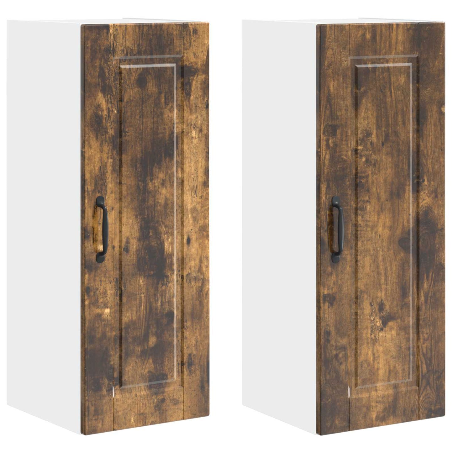 Veggskap PORTO 2 pcs Røkt eik 30 x 31 x 80 cm Konstruert tre