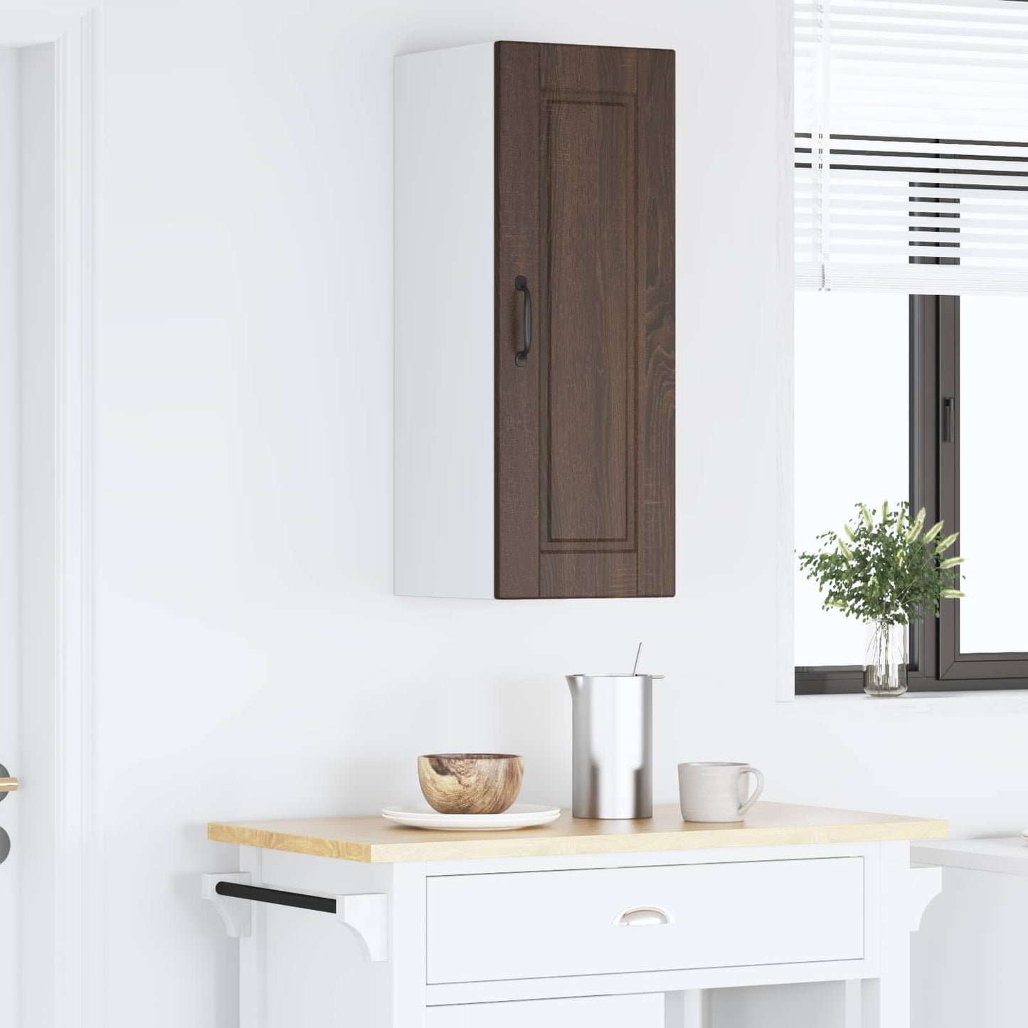 Veggskap PORTO Brun Eik 30 x 31 x 80 cm Konstruert tre