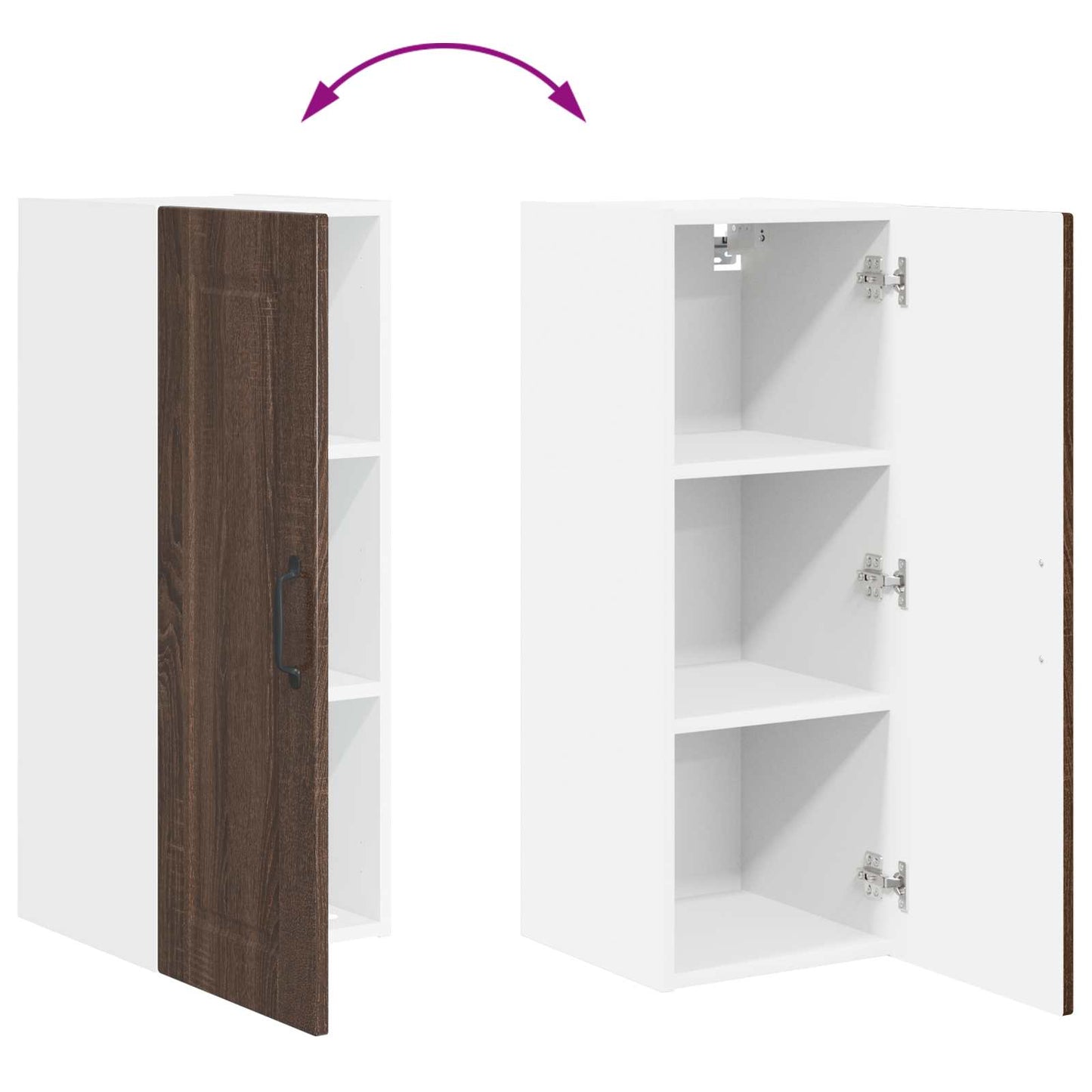 Veggskap PORTO Brun Eik 30 x 31 x 80 cm Konstruert tre