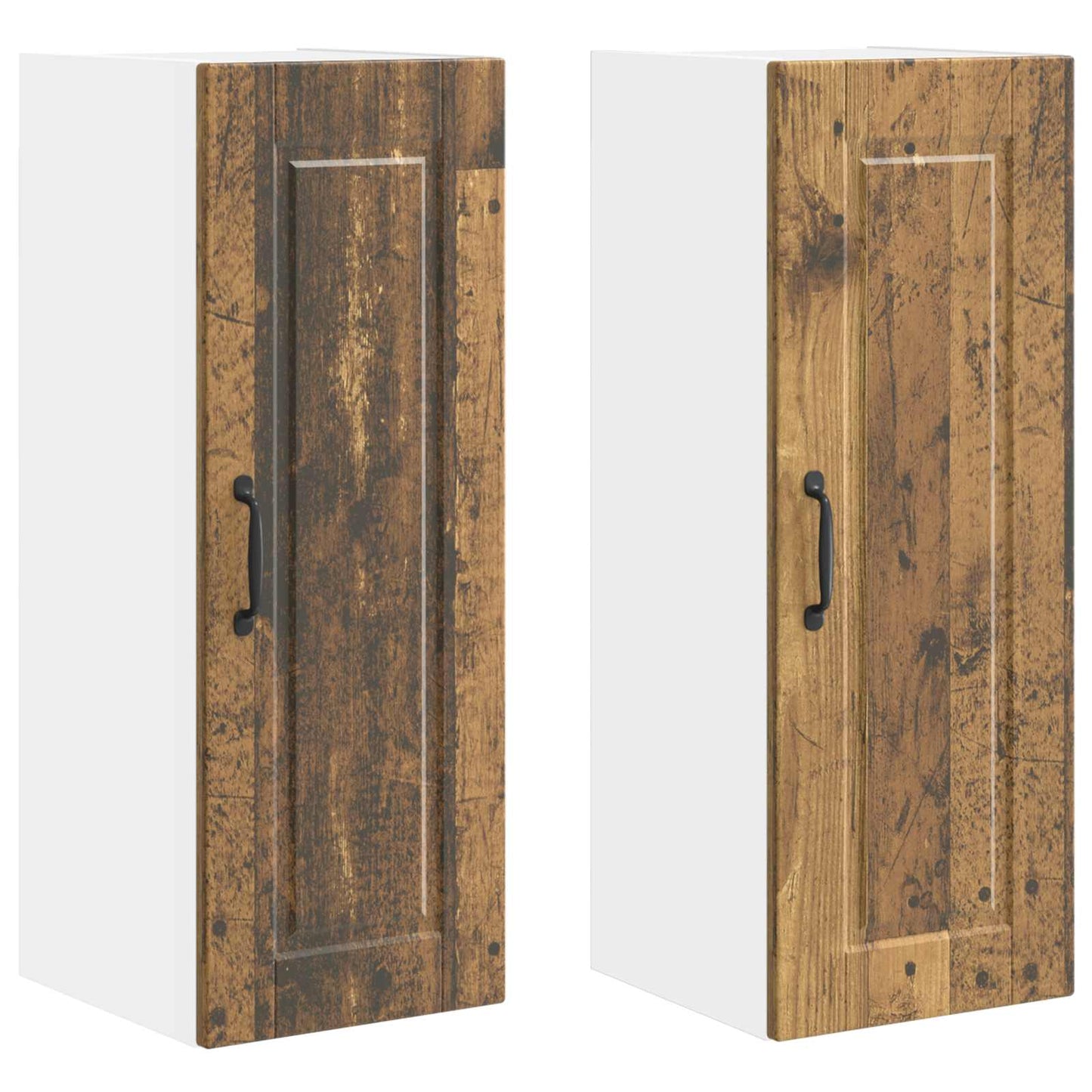 Veggskap PORTO 2 pcs Gammelt tre 30 x 31 x 80 cm Konstruert tre
