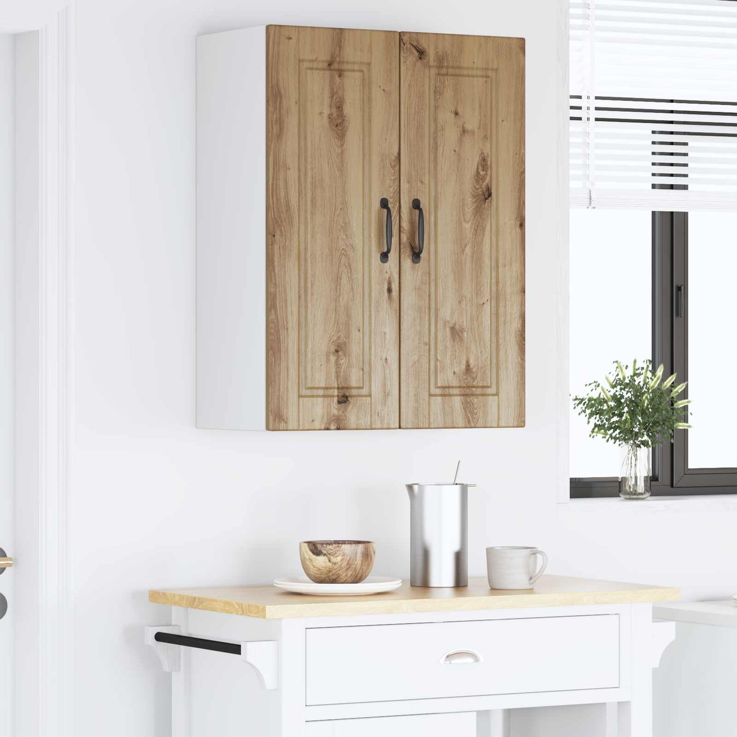 Veggskap PORTO 2 pcs Artisan Eik 30 x 31 x 80 cm Konstruert tre