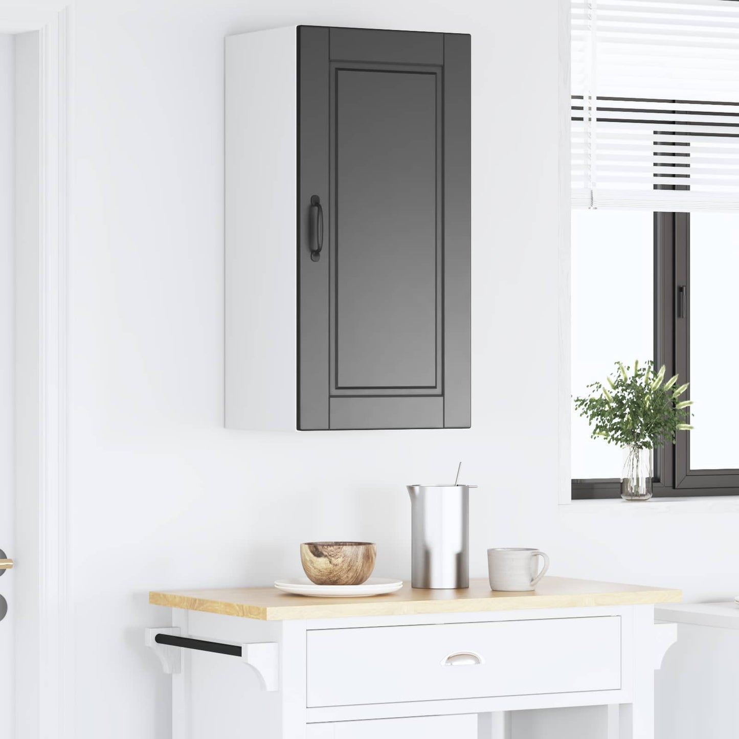 Veggskap PORTO Svart 40 x 31 x 80 cm Konstruert tre