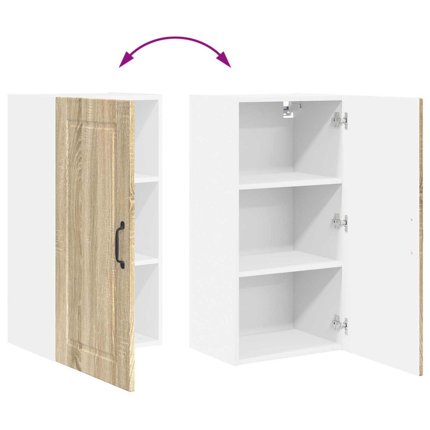 Veggskap PORTO Sonoma eik 40 x 31 x 80 cm Konstruert tre
