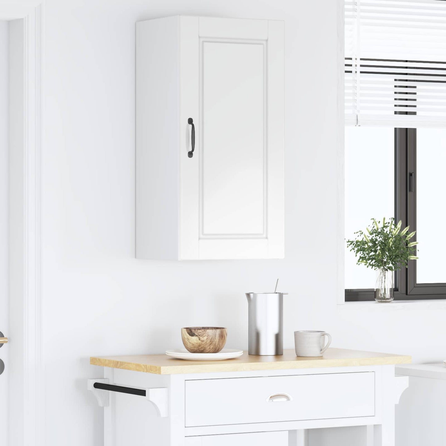 Veggskap Høyglanset hvit 40 x 31 x 80 cm Konstruert tre