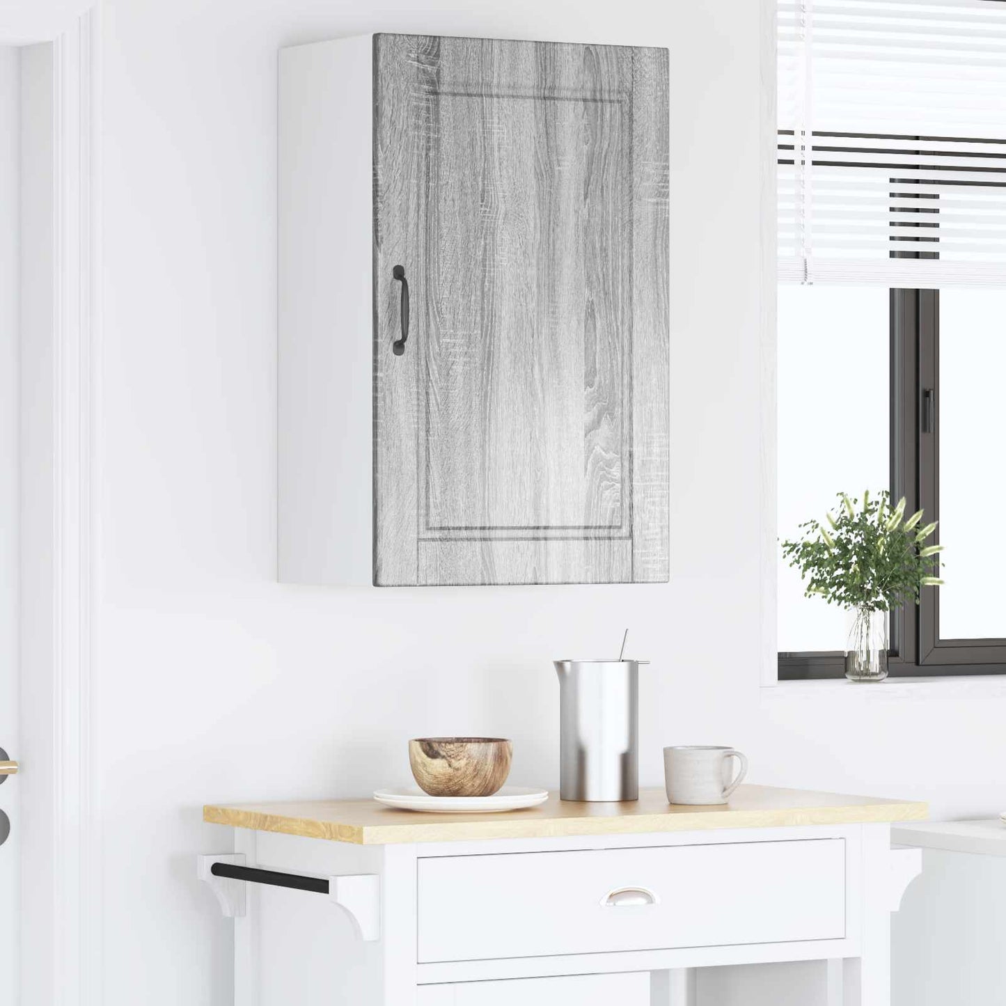Veggskap PORTO Grå Sonoma 50 x 31 x 80 cm Konstruert tre