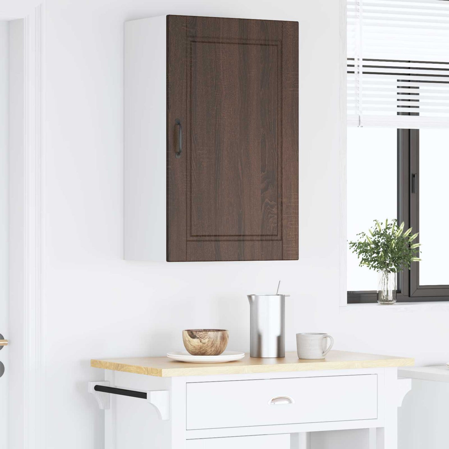 Veggskap PORTO Brun Eik 50 x 31 x 80 cm Konstruert tre
