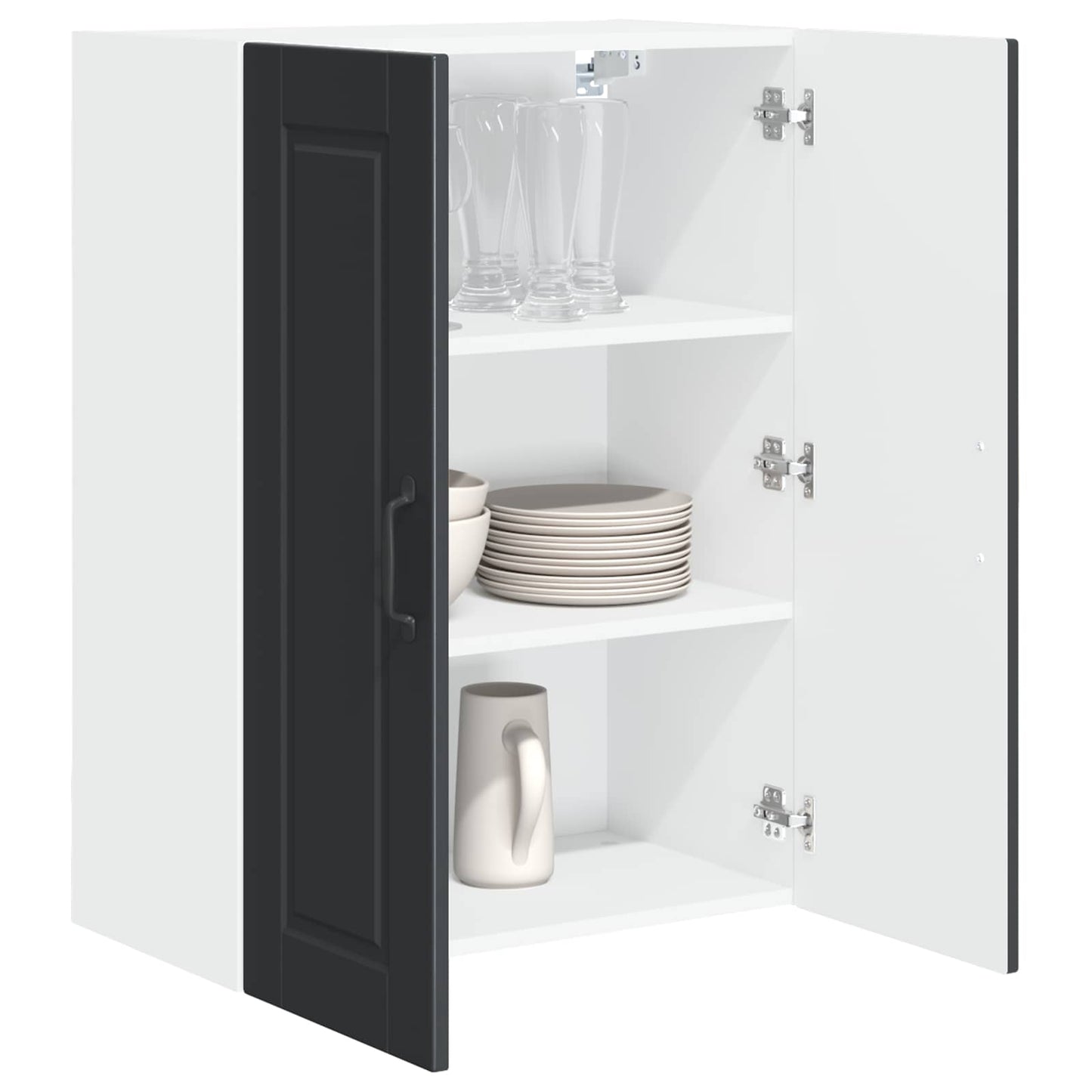 Veggskap Svart 60 x 31 x 80 cm Konstruert tre