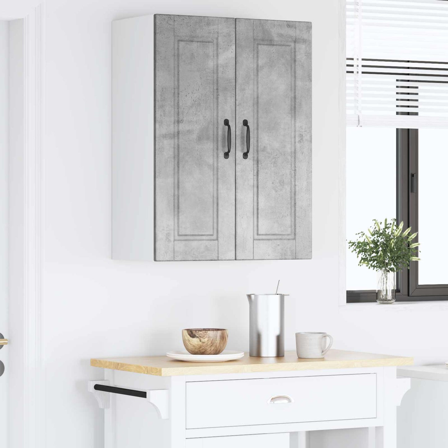 Veggskap PORTO Betonggrå 60 x 31 x 80 cm Konstruert tre