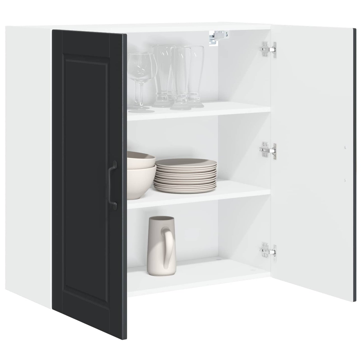 Veggskap PORTO Svart 80 x 31 x 80 cm Konstruert tre