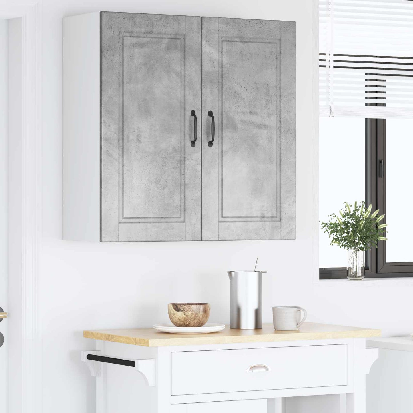 Veggskap PORTO Betonggrå 80 x 31 x 80 cm Konstruert tre