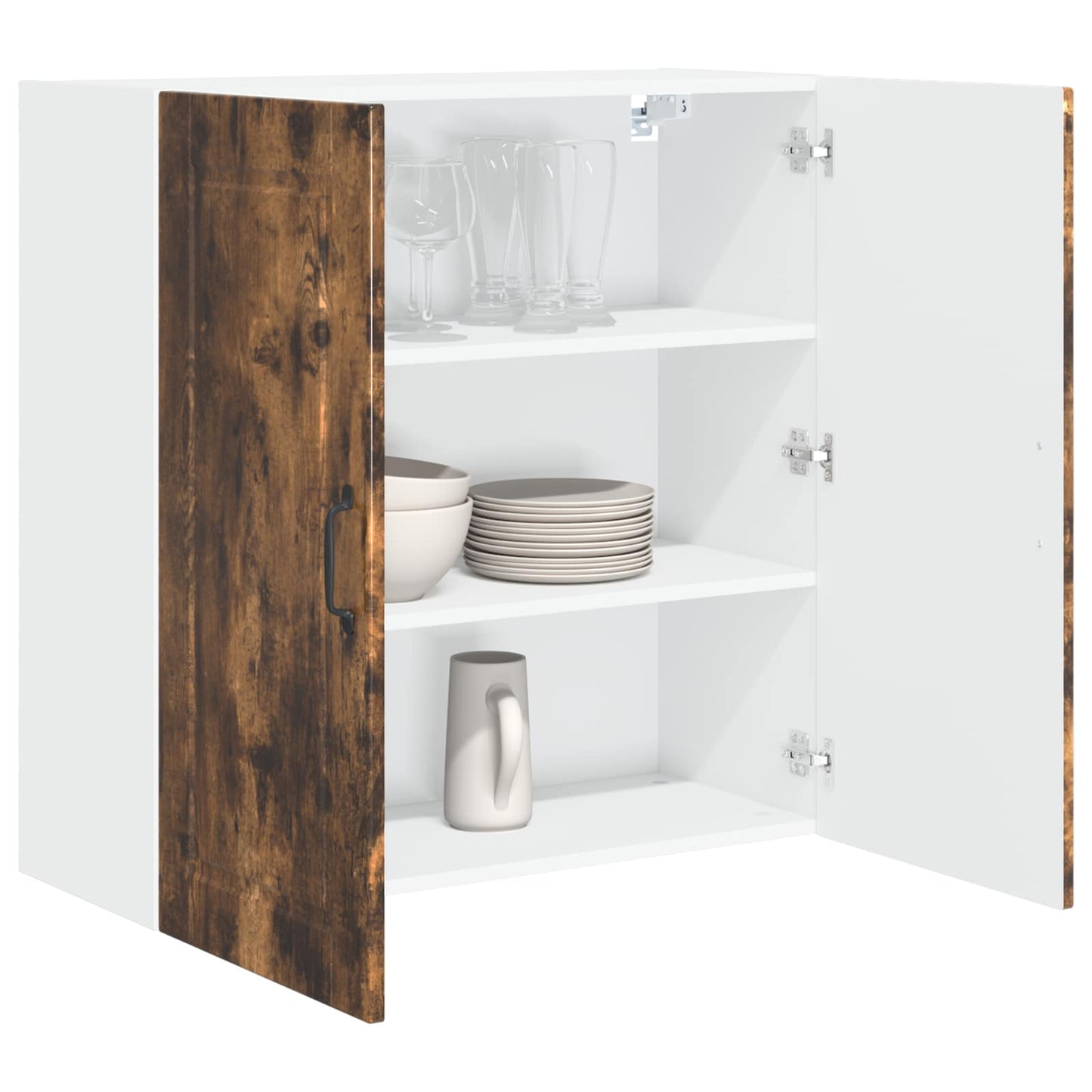 Veggskap PORTO Røkt eik 80 x 31 x 80 cm Konstruert tre
