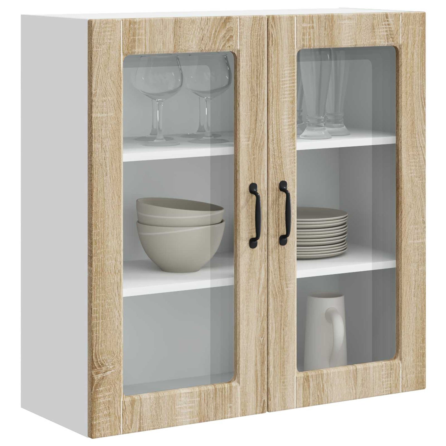 Vegghylle PORTO Sonoma eik 80 x 31 x 80 cm Konstruert tre