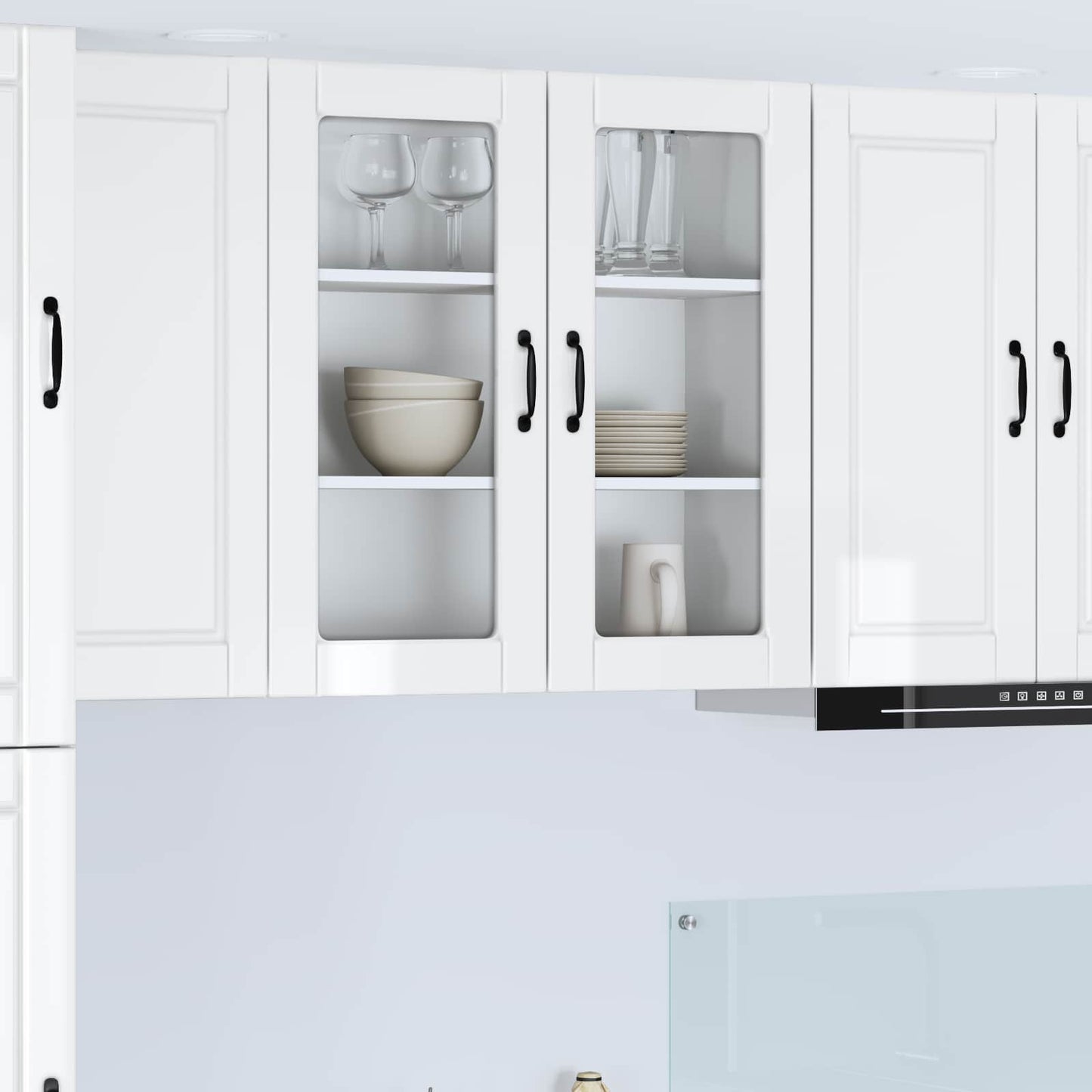Vegghylle PORTO Høyglanset hvit 80 x 31 x 80 cm Konstruert tre