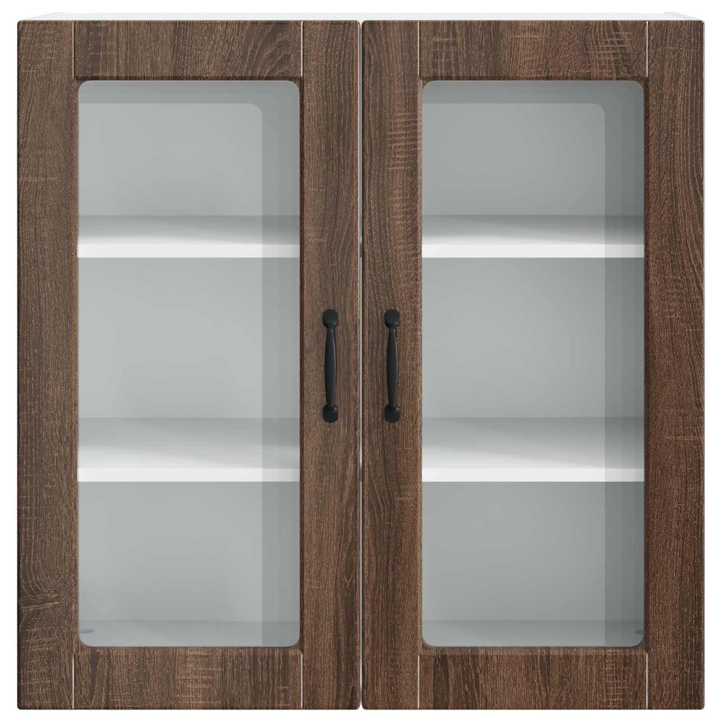 Vegghylle PORTO Brun Eik 80 x 31 x 80 cm Konstruert tre