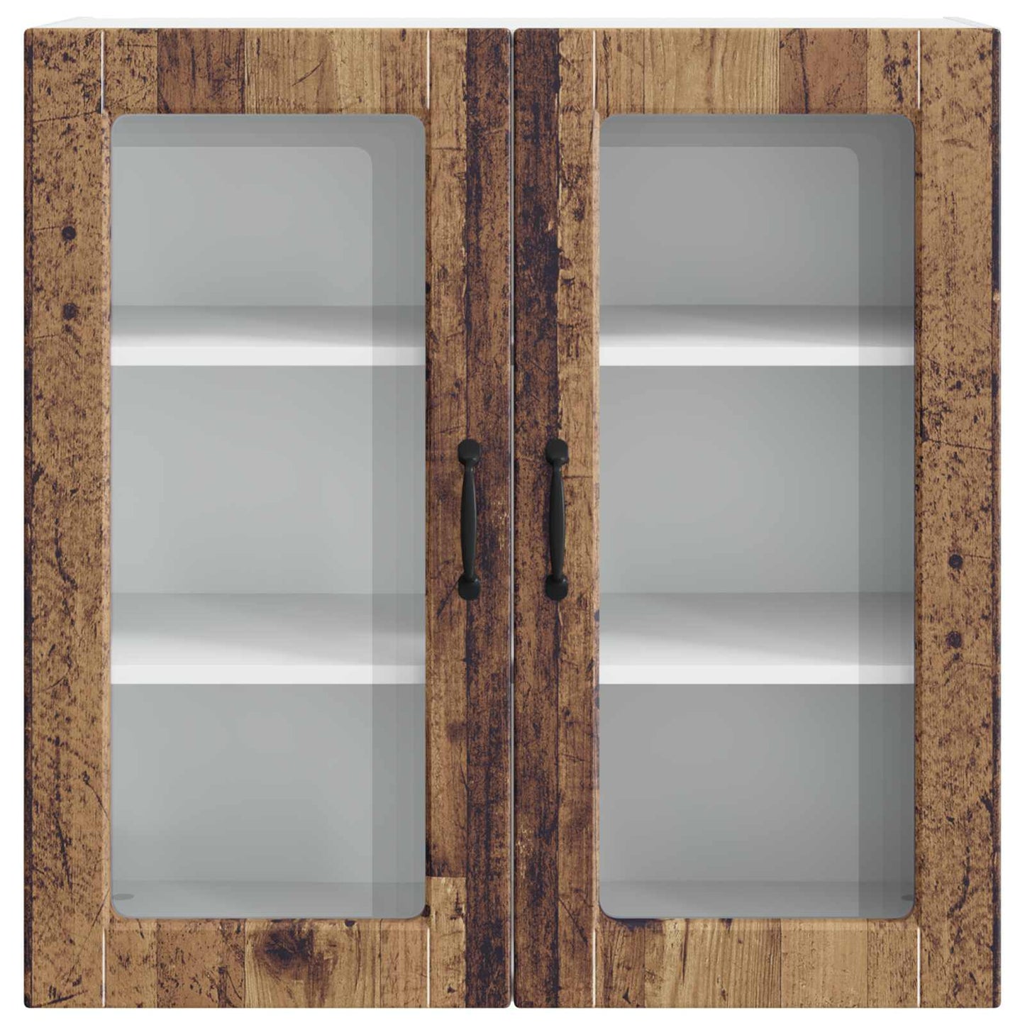 Vegghylle PORTO Gammelt tre 80 x 31 x 80 cm Konstruert tre